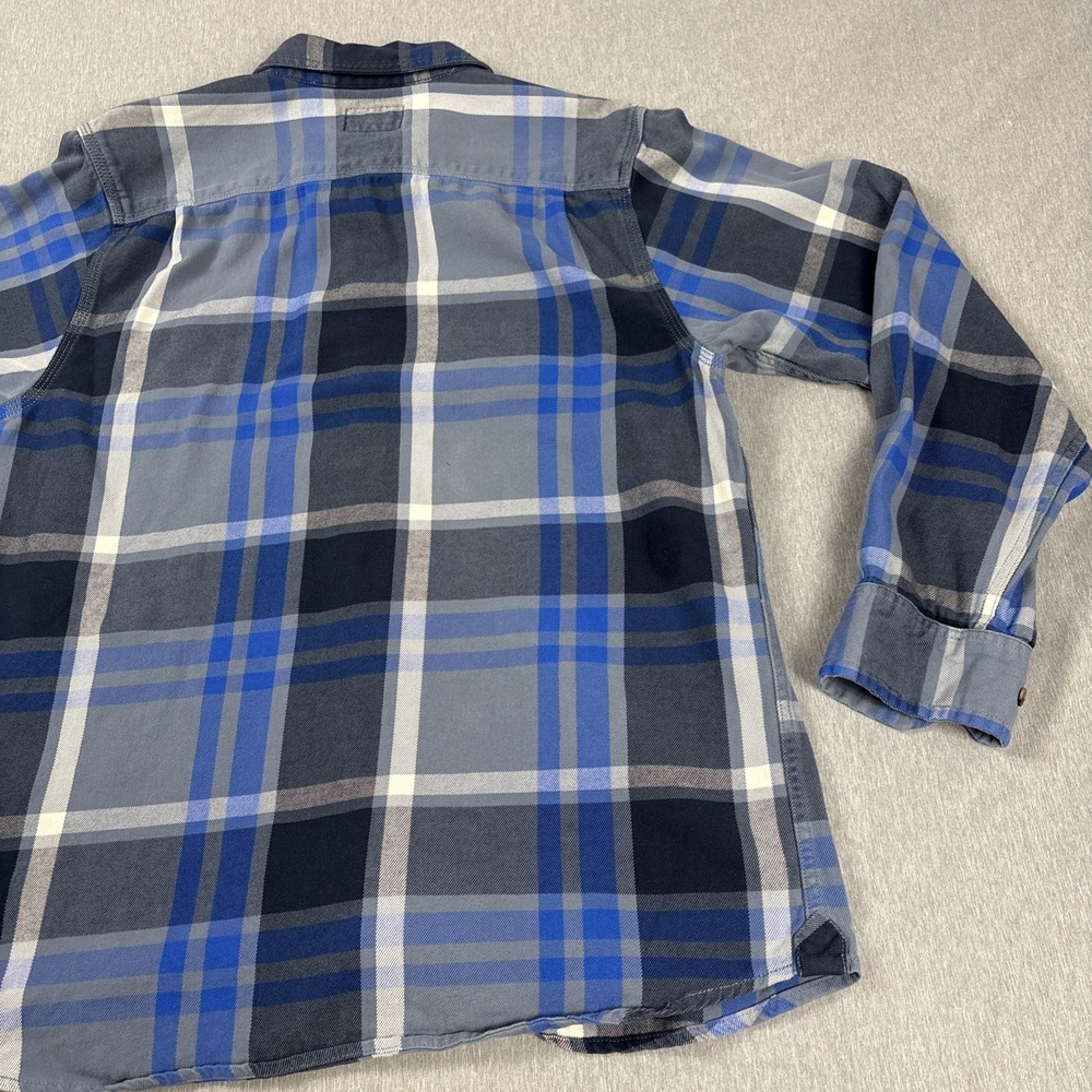 The North Face Men's‎ Flannel Shirt Medium Blue Plaid Long Sleeve Button Up - Picture 14 of 15